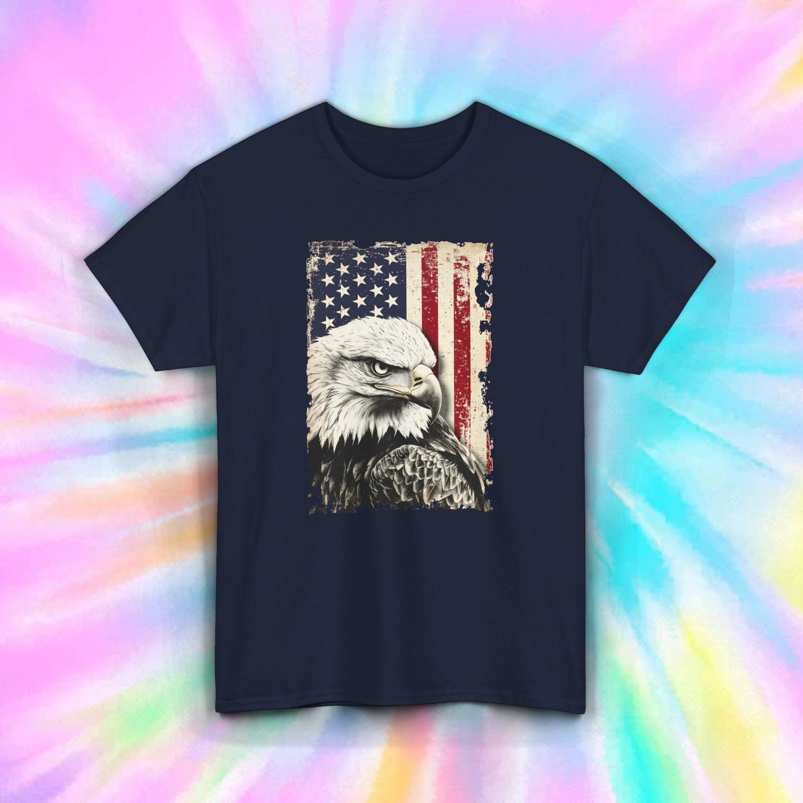 Patriotic Eagle T-Shirt American Flag USA Freedom Graphic Tee S-5XL XXL