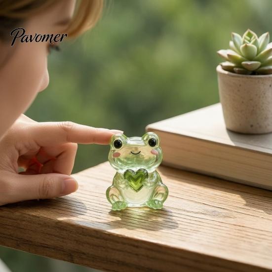 Cute Resin Animal Figurine Emotional Support Glass Gift, Recycled Pocket Hug Turtle/Bird/Frog Healing Desk Keepsake with Encouragement Card,