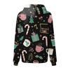 Women's Fashion Sweatshirt Christmas Print Casual Hooded Sweatshirt With Pockets