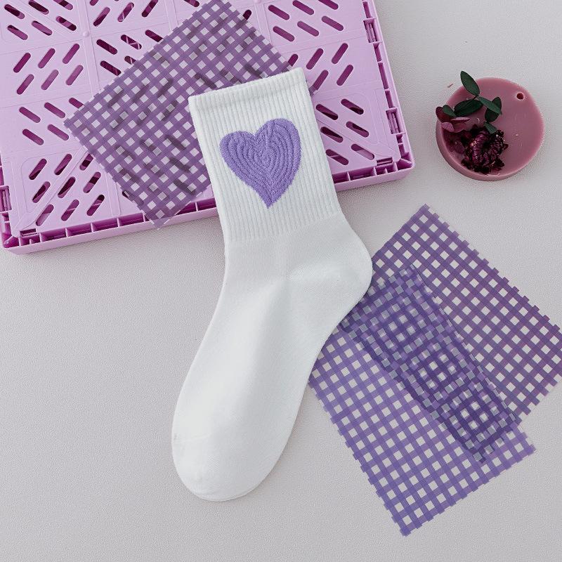 

Фиолетовые хлопковые носки, модные спортивные носки с героями мультфильмов, весенние и летние носки