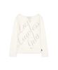 Gillaakaibeu Script Lettering Sheer Long Sleeve_White
