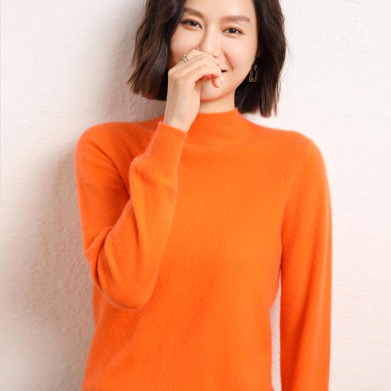 2023 Women's Cashmere Blend High Neck Knitwear - Autumn/Winter Base Layer Sweater