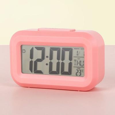 Creative Plastic Digital Alarm Clock Silent Portable Silent Snooze Clock Digital Display LED Electronic Clock Date Display