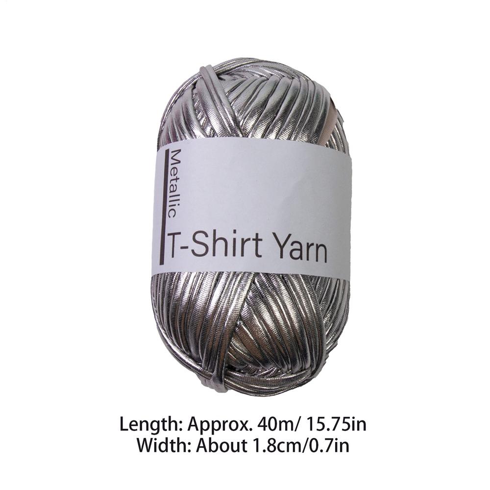 

MetallicT-shirt Yarn MetallicGloss Cloth Line DIY Hand-woven Wool Ball Shine Yarn For Clothes срібло сірий колір