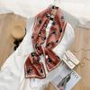 Ins Style Minimalist Double-Sided Striped Simulated Silk Long Scarf Satin Double Layered Scarf French Elegant Retro Headband