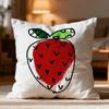 Retro Strawberry Texting Cushion Cover Soft Pillow Cases Home Bedroom Living Room Sofa