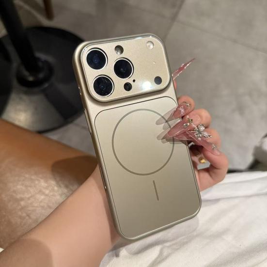 Glass Magnetic Case for IPhone 16 Pro/Pro Max Phone Protective Case for Magsafe Shockproof Cover with Frosted Anti-Scratch Back