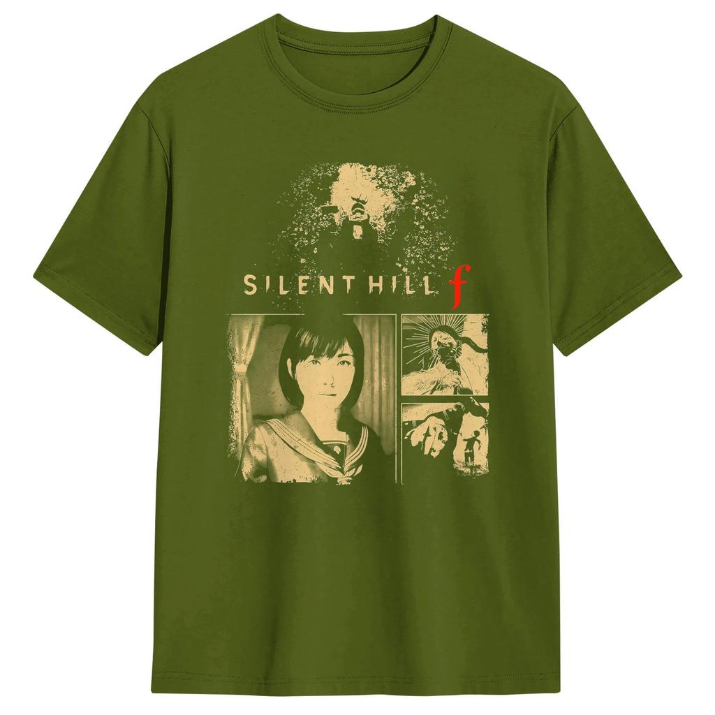 Silent Hill F T-Shirt Sommer Freizeit T-Shirts 100% Baumwolle Rundhals 4XL 5XL 6XL T-Shirts Kurzarm Streetwear T-Shirt