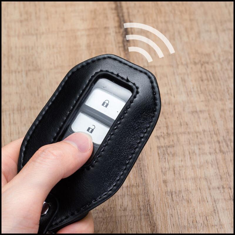 Fashion PU Leather Keyless Entry Car Key Holder Housekeeper Keys Organizer Women Keychain Covers Smart Key Transparent Display Case Bag Pouch