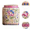 Ceramic Ginger Jar Storage Vase Chinese Square Traditional with Lid Tea Canister for Kitchen