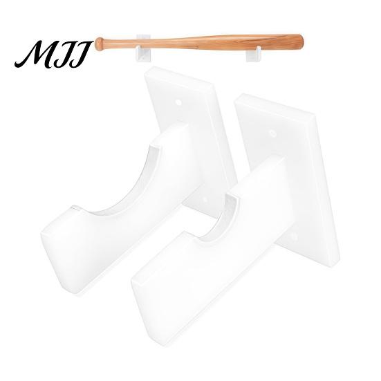Sturdy Acrylic Mount 2PCS Baseball Bat Display Stands, Wall Space Saving Professional Rack Holders, Soft Lining Protection Organizers for Sports