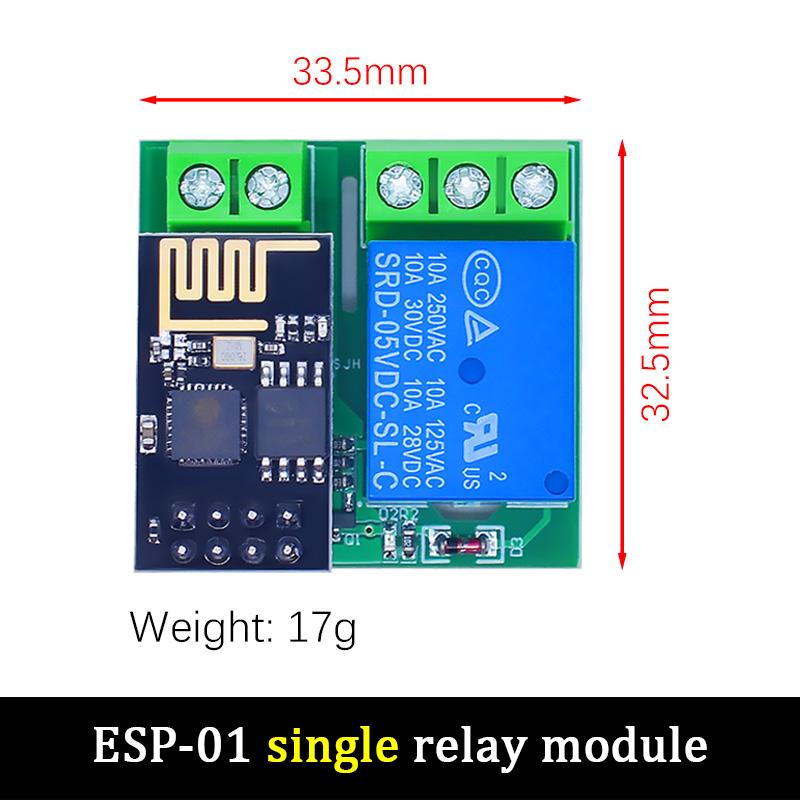 LIZAO 1 Channel ESP8166 WiFi Relay Module ESP-11 DC 1V with LED Indicator Reset Switch Low Level Trigger Relay Control Board