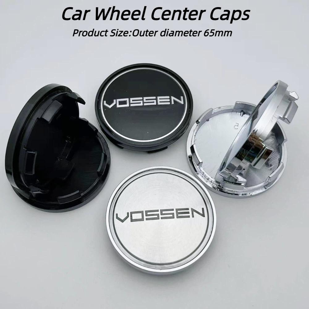 4pcs 65mm Vossen Logo Emblem Car Wheel Center Caps Auto Rim Center Cover Replace Car Accessories