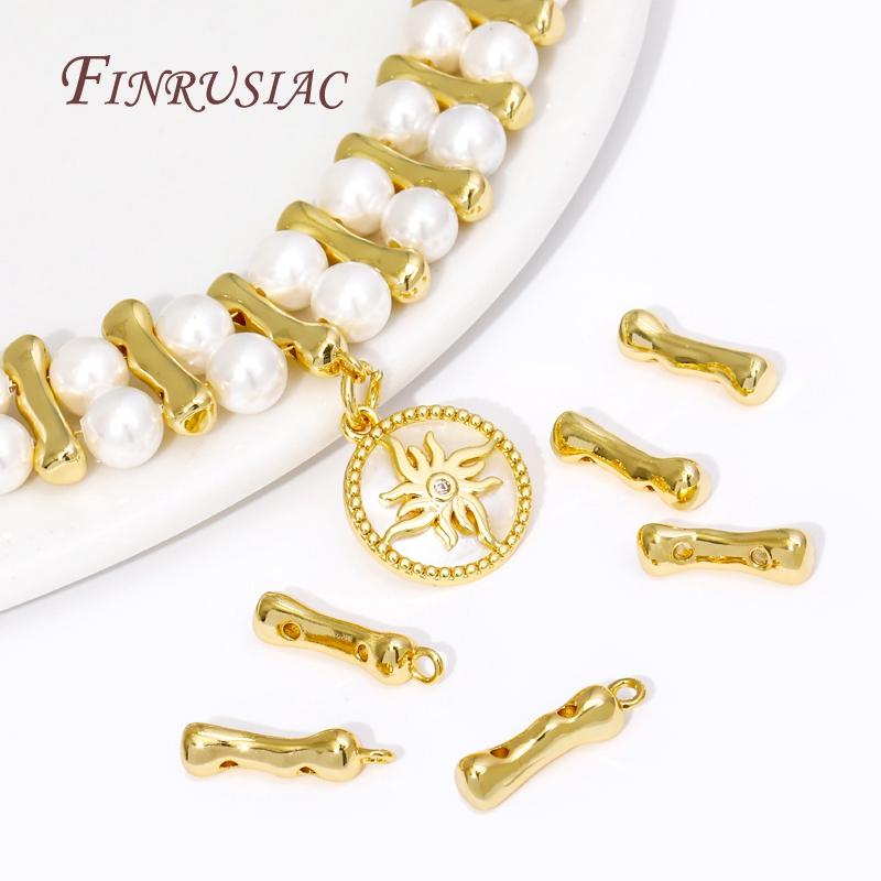 18K Gold Plated 2 Holes Separators Bars,Irregular Shape Spacer Bar,Handmade Decorative DIY Beading Jewelry Materials