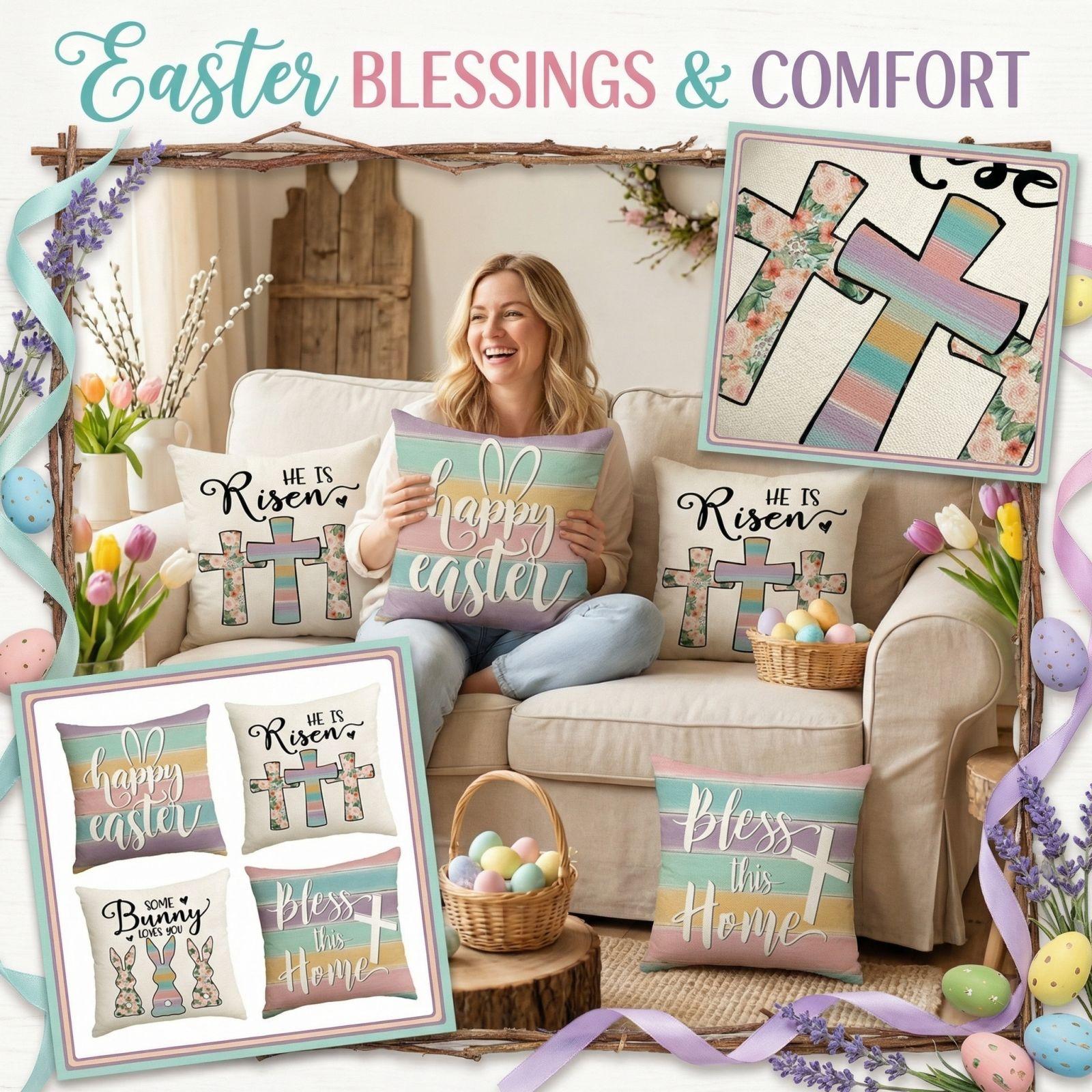 

Наволочка с пасхальным принтом 4 шт. One Size