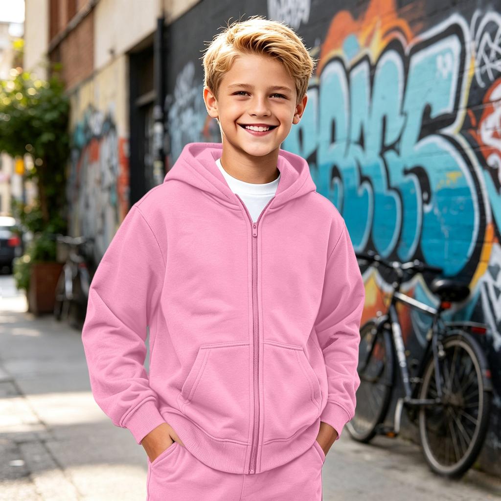 Kinder Kapuzenpullover mit Reißverschluss Sport-Sweatshirt Jacke für Jungen und Mädchen Freizeit Outdoor Kleidung