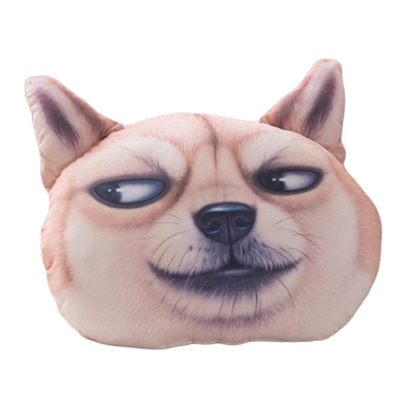 Realistic 3D Printed Dog Pillow Comfortable and Durability Plush Velvet Cushion for Animal Lover Optional Prints
