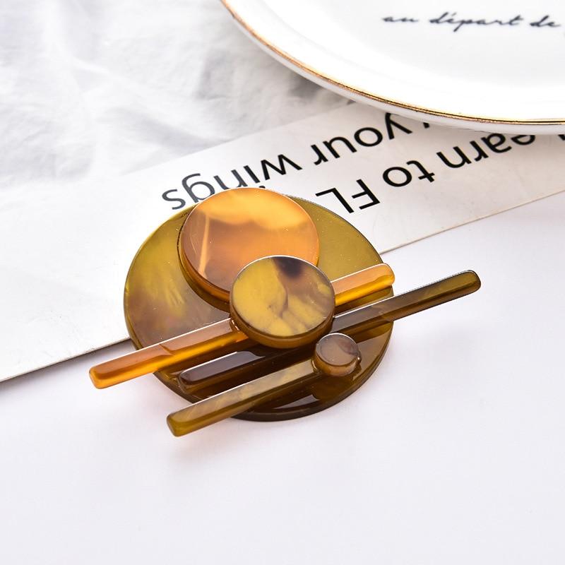 

2021 модная брошь женская высококачественная круглая многослойная геометрическая брошь с вышивкой из акрила одежда с аксессуарами жёлтый