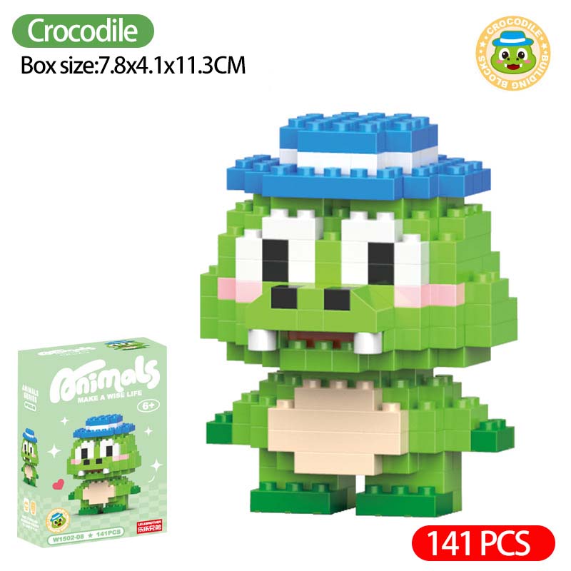 Children Cute Animal Micro Building Block Mini Model Bricks Educational Toys Cartoon Lion Chick Bricks Kids Puzzle Boy Girl Gift