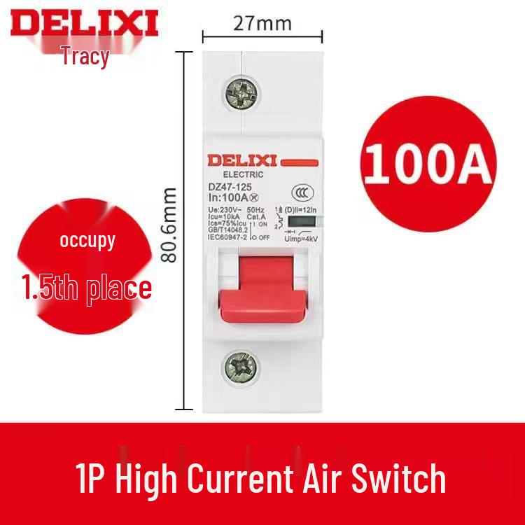 Delixi DZ47 Miniature Circuit Breaker: 1P/2P/3P/4P, 220V Single-Phase To 380V Three-Phase Air Switch for Household Use.