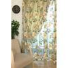 Peomies Embroidered Curtain with Holes Beads Light Transmission Door Window Curtain for Living Room