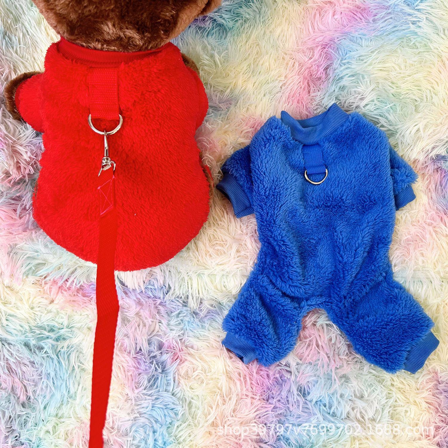 

Autumn and winter new dog four-legged clothes small and medium-sized dogs can lead teddy cats XXL