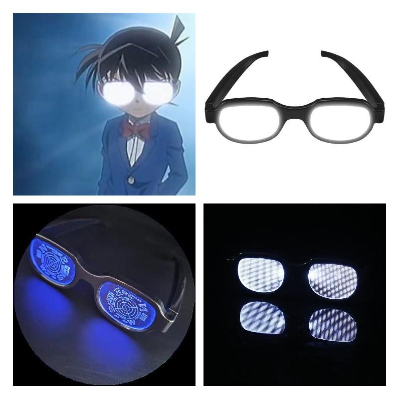 Famous Conan Detective Light Up Glasses Usb Rechargeable Animated Character Cos