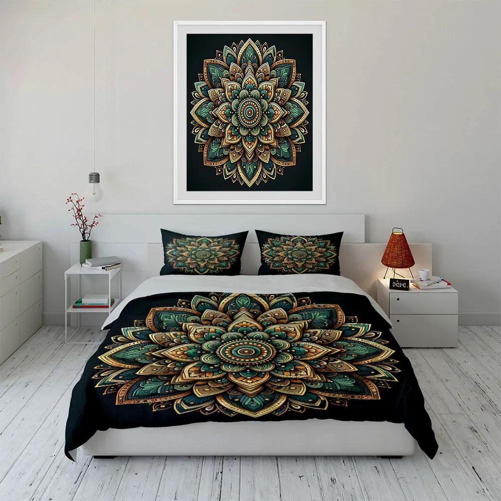 Mandala Art Dcor Three-Piece Set Soft Comfortable Duvet Cover Bedding Set Included 1*Duvet Cover & 2*Pillowcases gift