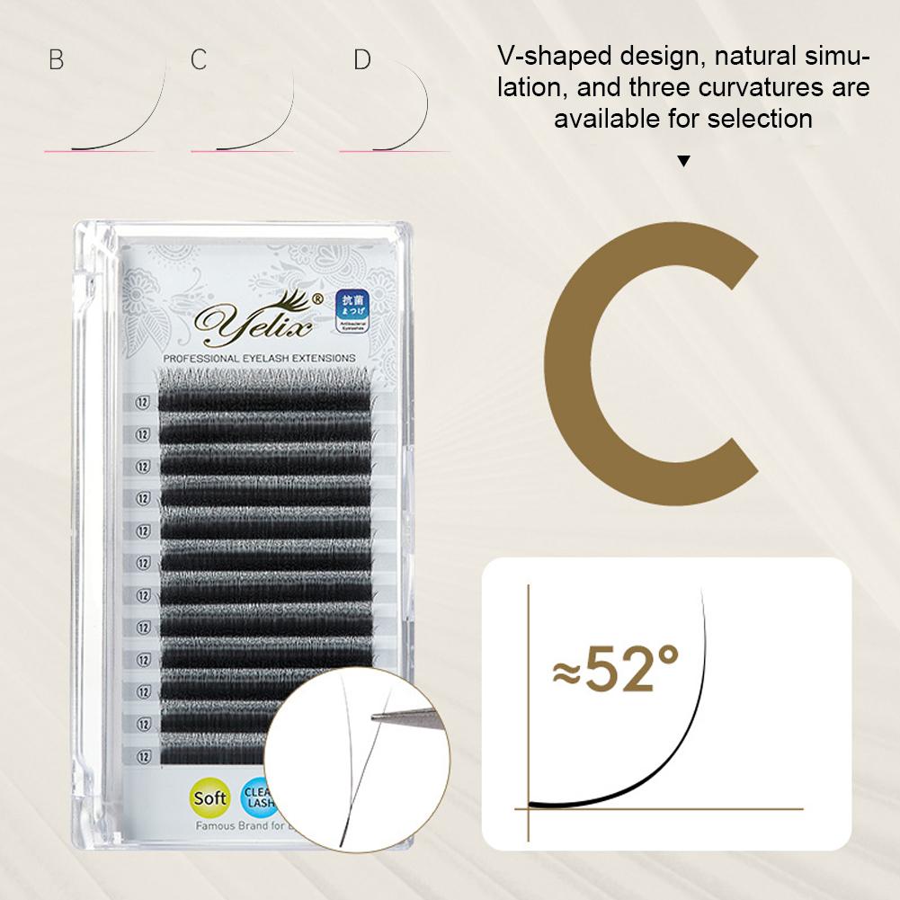 Black Y Shaped 2D YY Ultra-thin Lash Extension Premade Fans Eyelashes Extensions Single Tip Natural Soft Light False Eyelashes