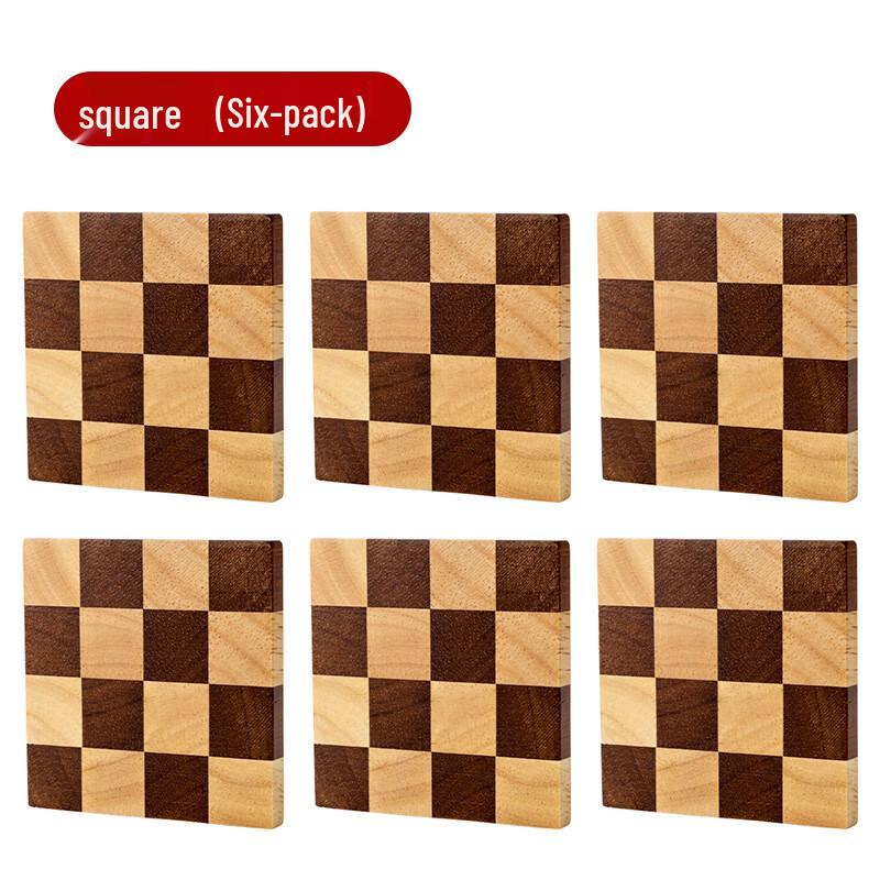 ZISIZ Square Checkerboard Tea Coaster Set