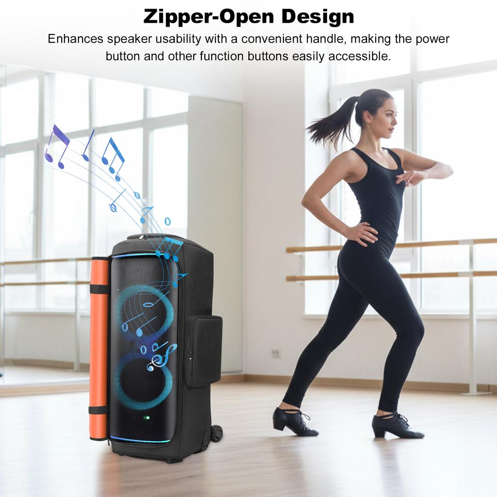 For JBL Partybox 720 Portable Speaker Dust Case with Mic Pocket Double-Sided Speaker Storage Bag Wear Resist for Outdoor Travel