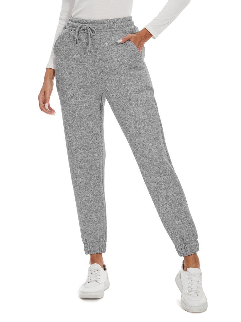 Autumn/Winter Cuffed Fleece-lined Sports Pants for Women Outerwear Warm Drawstring Fleece-lined Thickened Autumn/winter Sports Pants