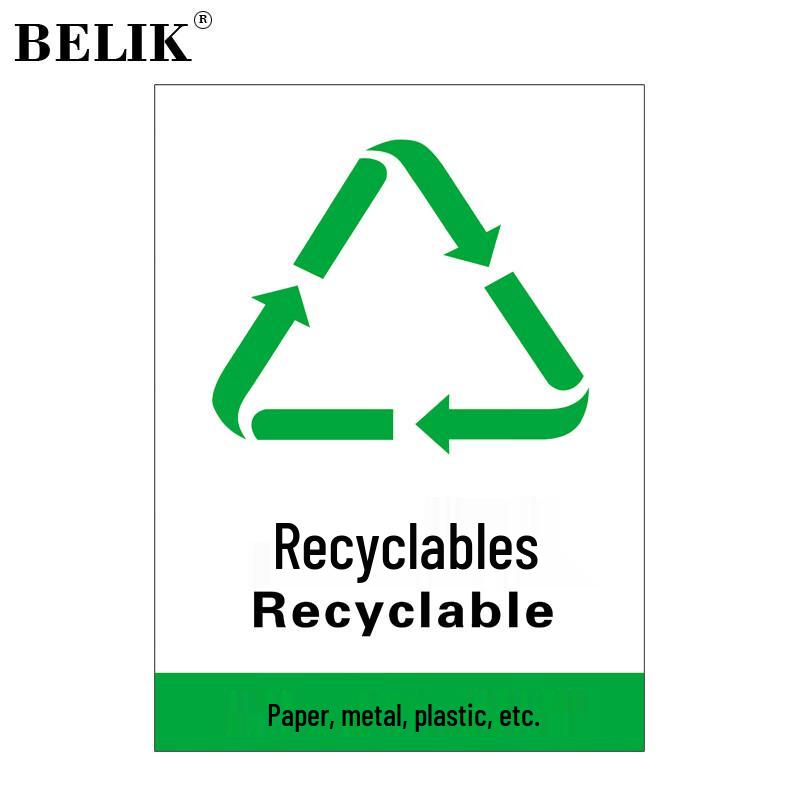 BELIK Recyclable Waste Sign Sticker (2-Pack) 22*30CM