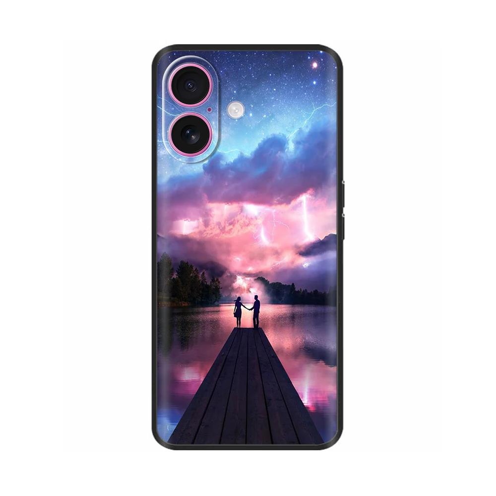 For iPhone 16 Case 16 Pro Silicon TPU Black Frosted Phone Cover For Apple iPhone 16 Pro Max Coque Bumper Shell for iPhone16 Plus