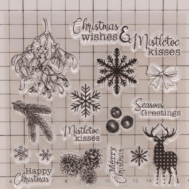 Christmas Stamper Clear Silicone Stamper Scrapbooking Decorative Stamper Embossing Stampers for Journal Scrapbooking