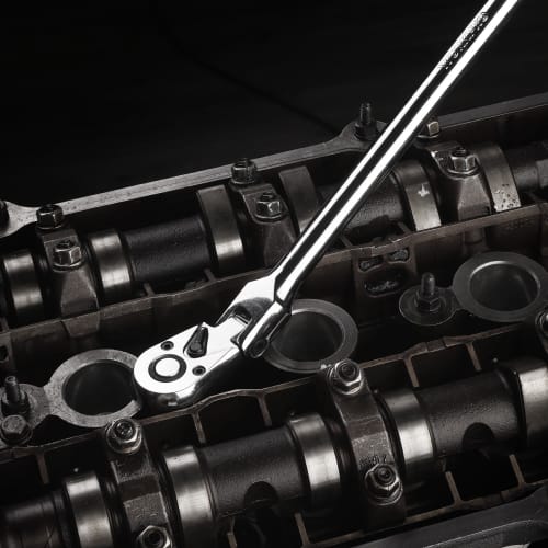 WORKPRO Ratchet Handle, Ratchet Wrench, Socket Wrench, 9.5mm Drive, Long Swivel Head, 457mm Overall Length, Easy Direction Switch, Quick Release Butto