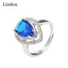 Lindon Classic Copper Alloy Zircon Ring Ladies Jewelry Wedding Promise Party Gift