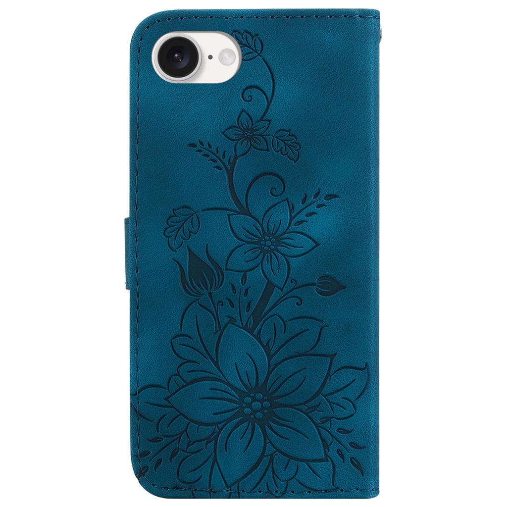 For iPhone 16e Cell Phone Cases Floral Imprinted PU Leather Flip Protective Cover