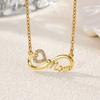 Dainty Heart Zircon & Infinite Symbol & Mom Stainless Steel Necklace for Women 18K Gold-plated Necklaces Jewelry Accessories BFF