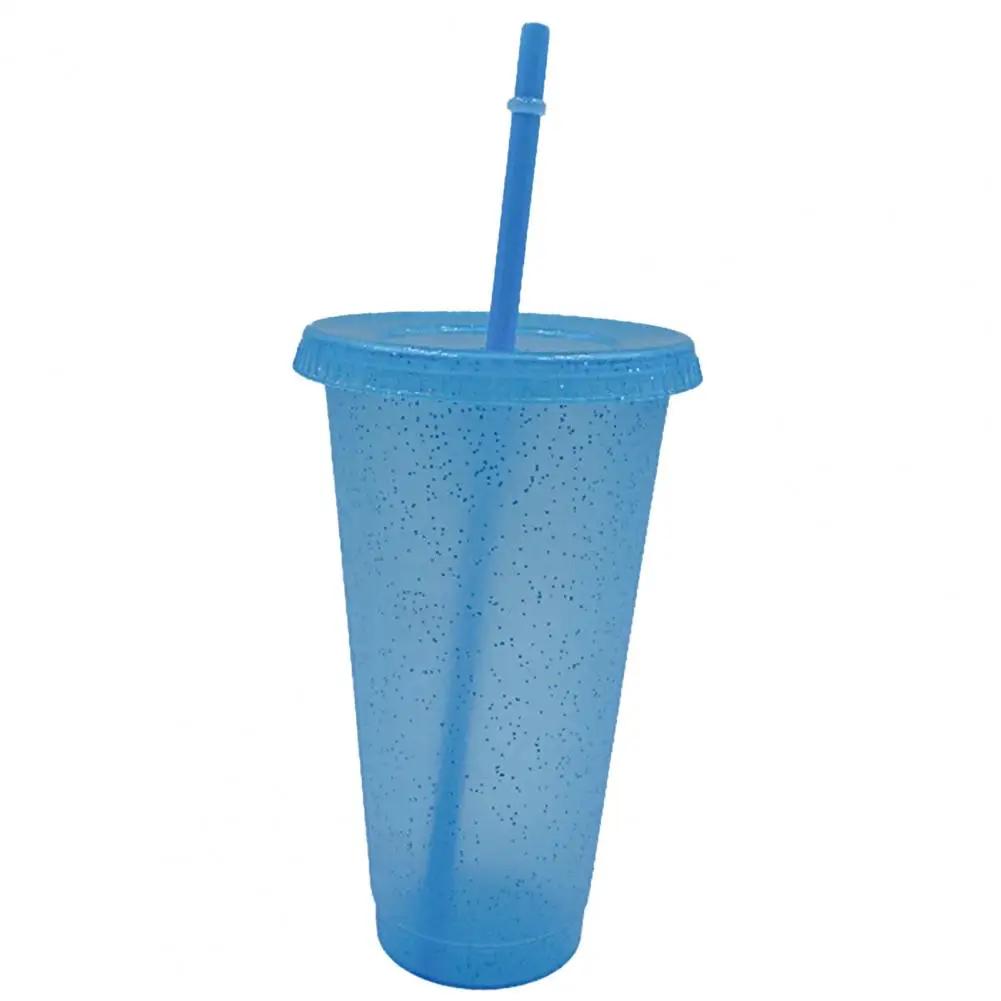 480/700ML Sequin Glitter Straw Cup Plastic Cup with Lids and Straws Reusable Coffee Cups Mugs Bubble Tea Cup Party Bar Drinkware