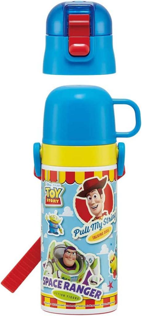 Skater Stainless Steel Water Bottle with Disney Toy Story 22 Kids' 2-Way Cup, 350ml, Design, Boys' SKDC3-A