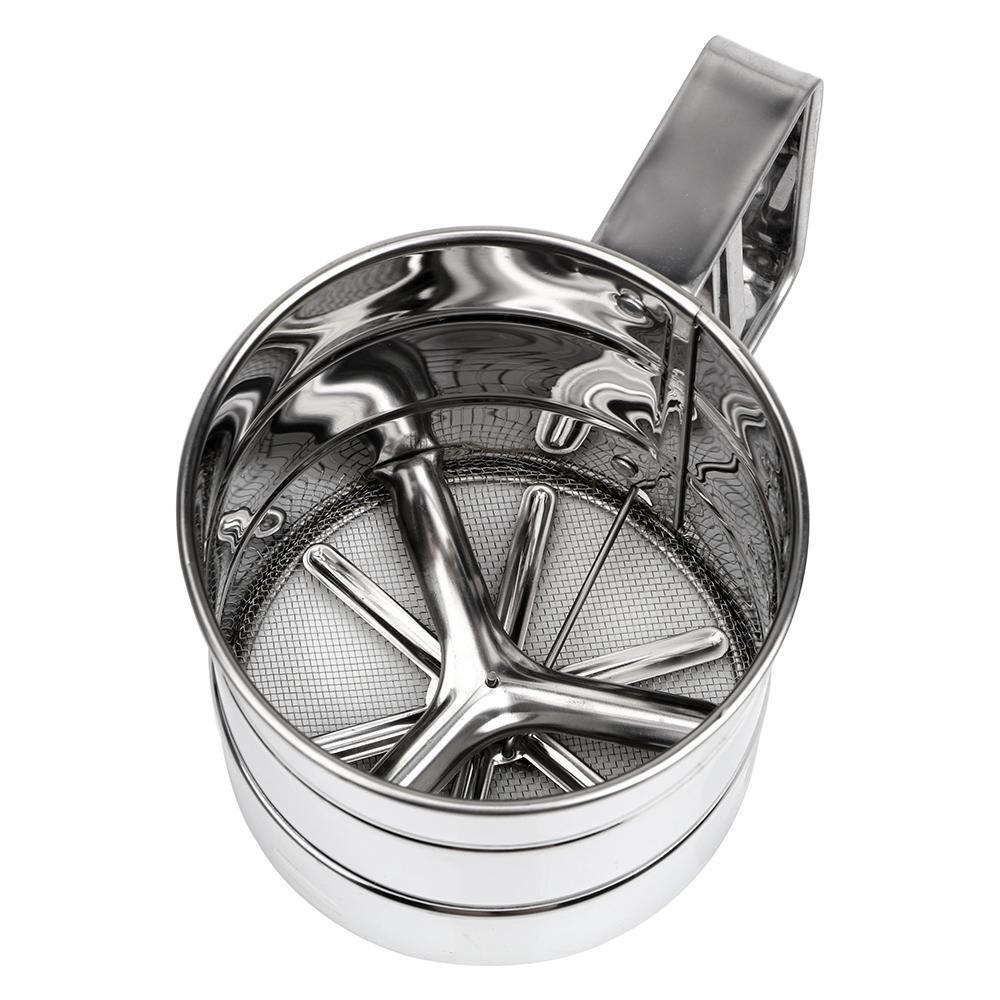 Powder Flour Mesh Sifter Cup Stainless Steel Sieve Cup Baking Icing Sugar Shaker Pastry Baking Tools Bakeware For Cakes Decorating