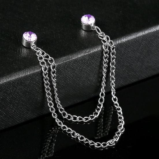 Pánský odznak Špendlík drahokamu Dekor Dvojité řetízky Protiskluzové Oblékání Leštěný kabát Límec Špendlík Kabát Brož Oblečení pro dospělé Klobouky Tašky Šperky