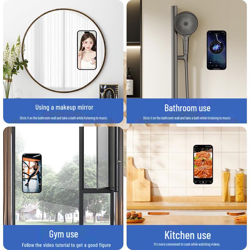 Silicone Anti-Slip Suction Cup Holder for Glass and Desktop