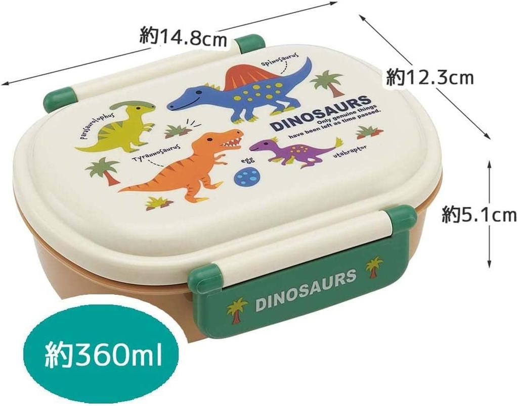 Skater Lunch 360ml Fluffy Made in Single Dishwasher and Microwave Dinosaur Picture Dinosaur Design for Children's Box, Capacity, Lid, Japan, Tier,