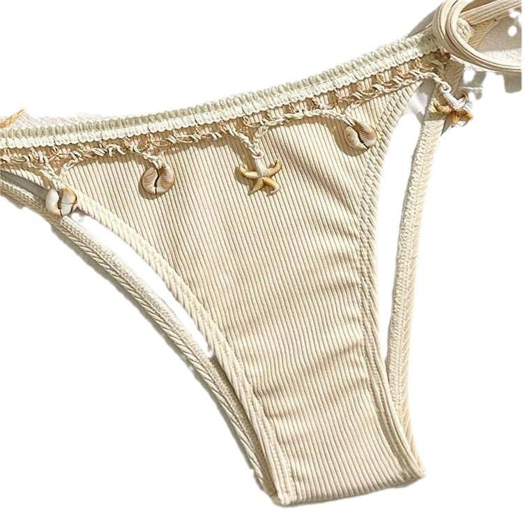 Maillot de bain tankini de couleur unie pour femme, Bikini sexy à décolleté plongeant et dos nu, Maillot de bain deux pièces triangle pour la plage