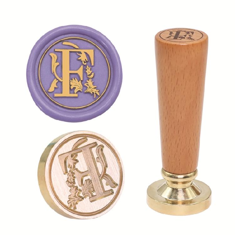 Brass Wax Seal Stamp Ergonomic Wood Handle for Personalizing Stationery and Card Making 1PC