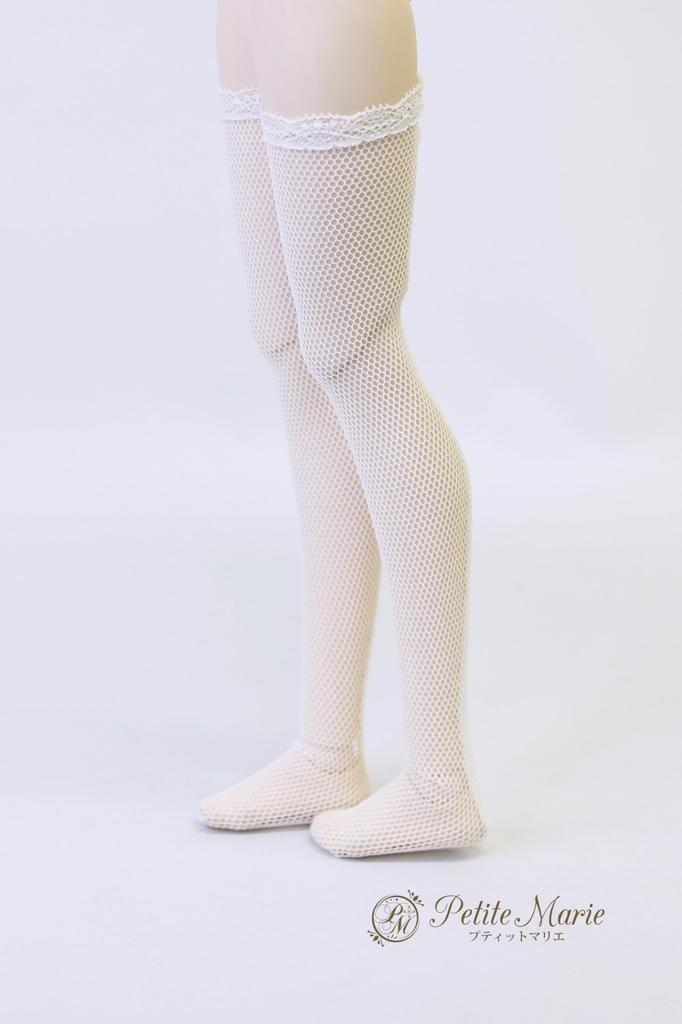 [Petite Marie] 13 DDdy Compatible, Sheer and Soft Tulle Lace Knee-High Socks, White, 60cm Doll, BJD Doll Clothes [Petite Marie] [No.0216]