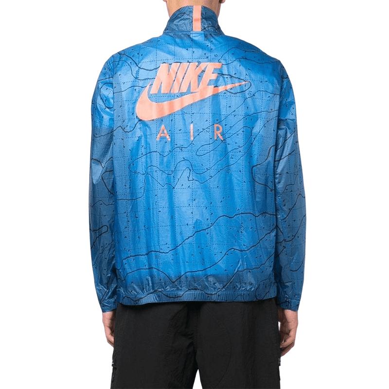 Nike Printed Logo Stripe Zip-Up Collar Jacket Men Jackets Blue DN2112-407