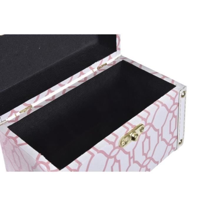 Set de boîtes décoratives - DKD Home Decor - Bois - Toile - 24 x 18 x 19 cm